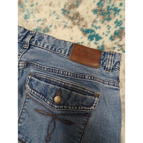 LRL Ralph Lauren Jeans Womens 14P Petite Mid Rise Bootcut Stone Wash Blue Denim - Picture 11 of 11